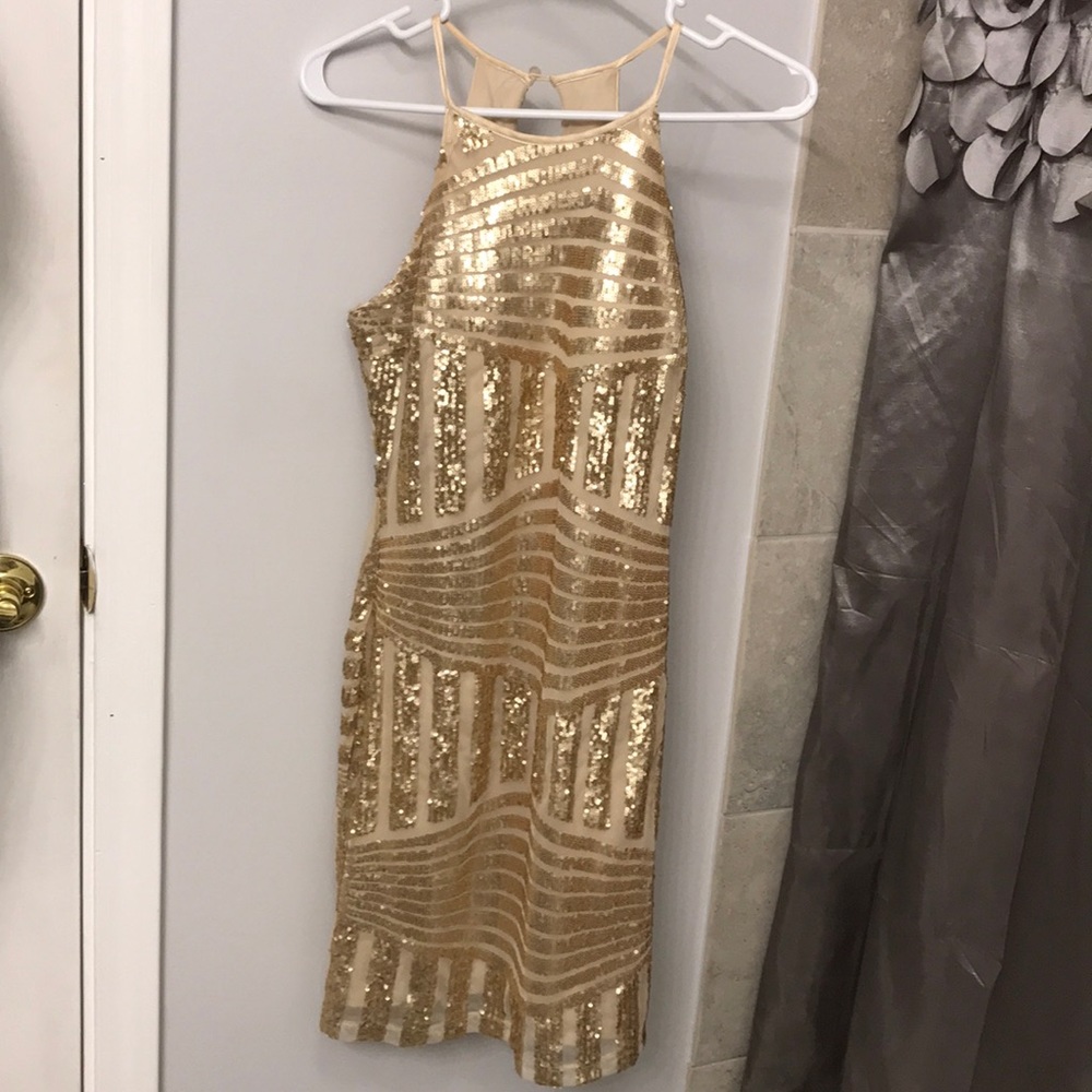 Gold party dress